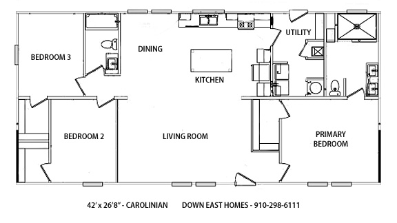 Carolinian 3 bedroom floor plan NC